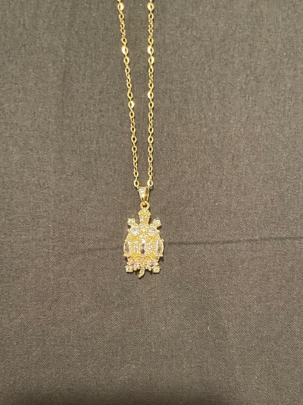 New - 14k gold plated stainless steel necklace - Turtle
